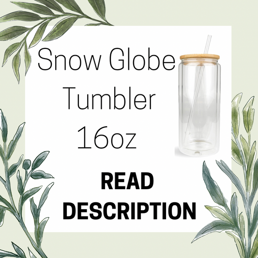 Glass Snow Globe Tumbler (READ DESCRIPTION)