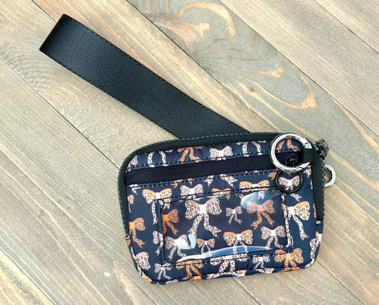 CHEETAH BOWS WRISTLET WALLET