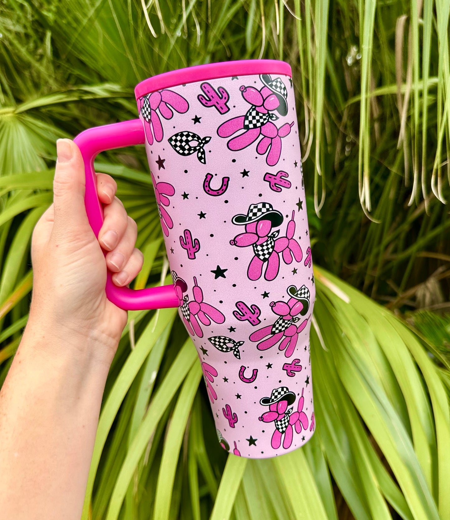 Checkered Balloon Dogs 40oz No Spill Tumbler