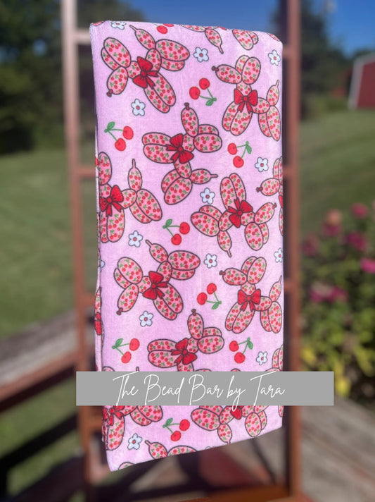 Cherry Balloon Dogs Blanket (RTS)